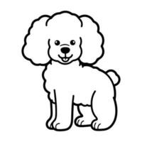 poodle cachorro, mão desenhado desenho animado personagem, cachorro ícone. vetor