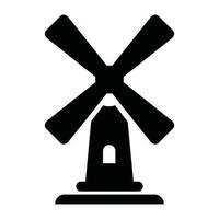 moinho de vento ícone silhueta logotipo vetor
