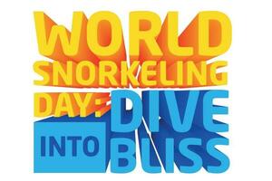 3d texto Projeto sobre mundo snorkeling dia citações vetor