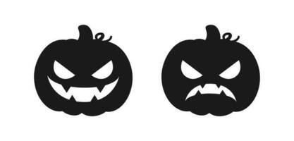 jack o lanterna abóbora silhueta ícone, simples plano vetor placa. dia das Bruxas truque ou tratar feriado símbolo, logotipo ilustração.