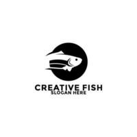peixe simples logotipo ícone vetor, peixe ilustração logotipo modelo vetor