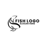 peixe simples logotipo ícone vetor, peixe linha ilustração logotipo modelo vetor