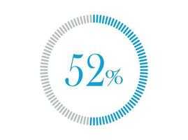52 por cento carregando. 52 por cento círculo diagramas infográficos vetor, percentagem pronto para usar para rede Projeto. vetor