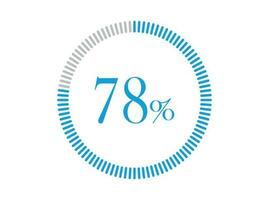 78 por cento carregando. 78 por cento círculo diagramas infográficos vetor, percentagem pronto para usar para rede Projeto. vetor