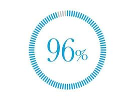 96 por cento carregando. 96 por cento círculo diagramas infográficos vetor, percentagem pronto para usar para rede Projeto. vetor
