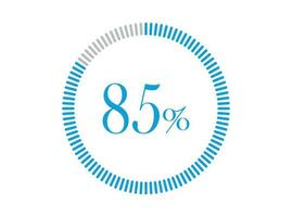 85 por cento carregando. 85 por cento círculo diagramas infográficos vetor, percentagem pronto para usar para rede Projeto. vetor