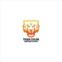 tigre cabeça logotipo Projeto gradiente linha arte vetor