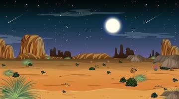 paisagem da floresta do deserto à noite vetor