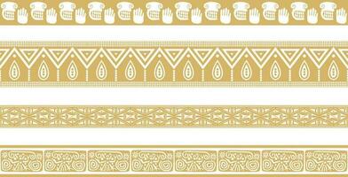 vetor conjunto do desatado dourado fronteira ornamento. nativo americano tribos estrutura. sem fim padrões étnico asteca, Maya