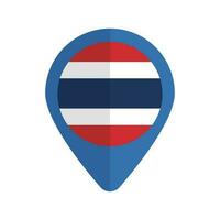Tailândia bandeira mapa PIN ícone. localização do a reino do tailândia. vetor. vetor