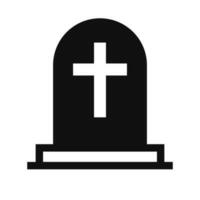 cristão sepultura silhueta ícone. túmulo com gravado Cruz. vetor. vetor