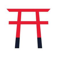 torii ícone do santuário. torii portão do Japão. vetor. vetor