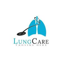 pulmão logotipo projeto, cuidados de saúde e médico ícone -vetor vetor