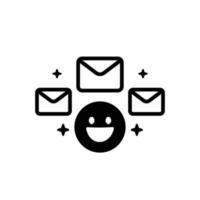e-mails e feliz emoji ícone vetor