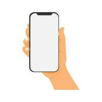 vetor ilustração do uma mão segurando uma célula telefone ou Smartphone