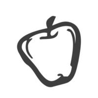 ícone de doodle de contorno desenhado de mão de frutas de maçã. fruta fresca e saudável - ilustração de esboço de vetor de maçã para impressão, web, mobile e infográficos isolados no fundo branco.