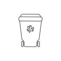mão desenhado crianças desenhando desenho animado vetor ilustração reciclar bin isolado em branco fundo