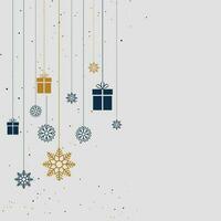 linha contínua pendurada árvore de natal, caixa de presente, estrela, amor, chapéu de natal e meia. Tema de feliz Natal e feliz ano novo isolado no fundo branco. design minimalista de arte de linha desenhada à mão vetor