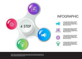 infográfico modelo 4 degrau análise para marketing vetor