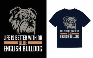 Inglês buldogue tipografia camiseta projeto, vetor