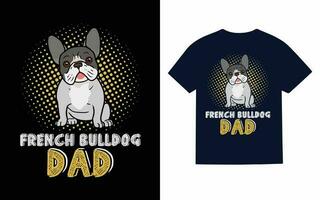 francês buldogue tipografia camiseta Projeto vetor