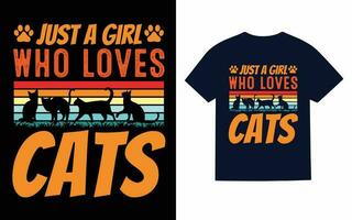 design de t-shirt gato vetor