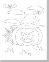 desenhos de halloween para colorir vetor