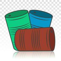 óleo tambor recipiente ou barril ou ferro aço tambor plano ícone para apps e sites vetor