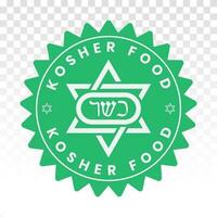 verde kosher certificação alimentos carimbo, rótulo, adesivo ou plano ícones para apps ou sites vetor