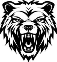 Urso - Preto e branco isolado ícone - vetor ilustração
