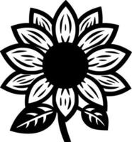 flor - Preto e branco isolado ícone - vetor ilustração