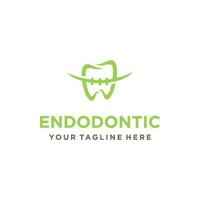 endodontia logotipo, dental logotipo, raiz canal tratamento, ilustração vetor. adequado para seu Projeto precisar, logotipo, ilustração, animação, etc. vetor