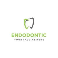 endodontia logotipo, dental logotipo, raiz canal tratamento, ilustração vetor. adequado para seu Projeto precisar, logotipo, ilustração, animação, etc. vetor