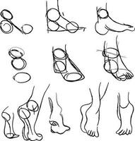 desenhando do humano pé vetor ilustração