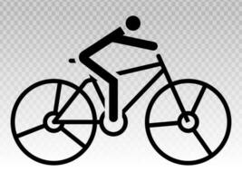 ciclismo ciclista linha arte ícone para apps ou local na rede Internet vetor