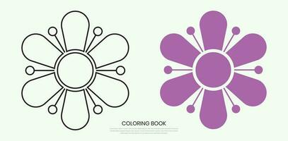 flor ícones dentro uma na moda plano estilo isolado com uma branco fundo. pode estar usava para coloração livro elementos. vetor ilustração.