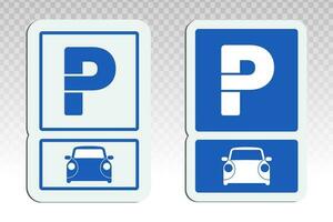 carro estacionamento muitos placa com capital p plano vetor ícone para veículos tráfego apps e sites