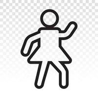mulher caminhando ou andar pé - linha arte ícone para apps ou sites vetor