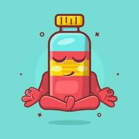 calma suco garrafa personagem mascote com ioga meditação pose isolado desenho animado dentro plano estilo Projeto vetor