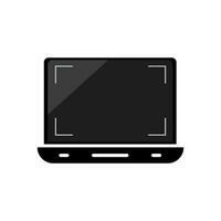 computador portátil com uma em branco tela e isolado em uma branco fundo. brincar modelo projeto, vetor ilustração elementos.