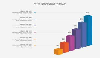 vetor o negócio crescimento infográfico gráfico modelo Projeto com 6 passos