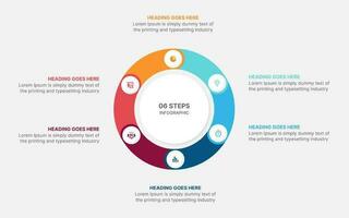 seis opções círculo ciclo infográfico modelo Projeto vetor