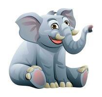 fofa elefante sentado. desenho animado personagem ilustração vetor