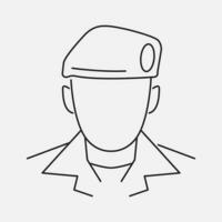 saudita policial linha ícone. árabe muçulmano Policial avatar. militares homem ou solda conceito. vetor Illustartion editável acidente vascular encefálico