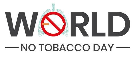 mundo não tabaco dia com ilustração do pulmão e cigarros vetor