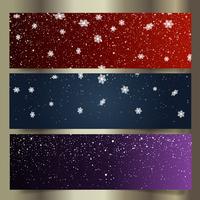 Banners de floco de neve de Natal vetor