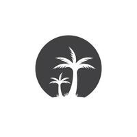 Palma coco árvore logotipo ícone silhueta vetor