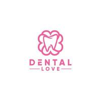 dental amor logotipo vetor