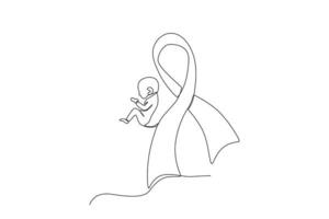 uma fita simboliza a nascimento do uma bebê vetor