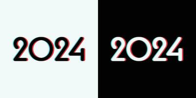 2024 feliz Novo ano logotipo Projeto 2024 número Projeto vetor ilustração